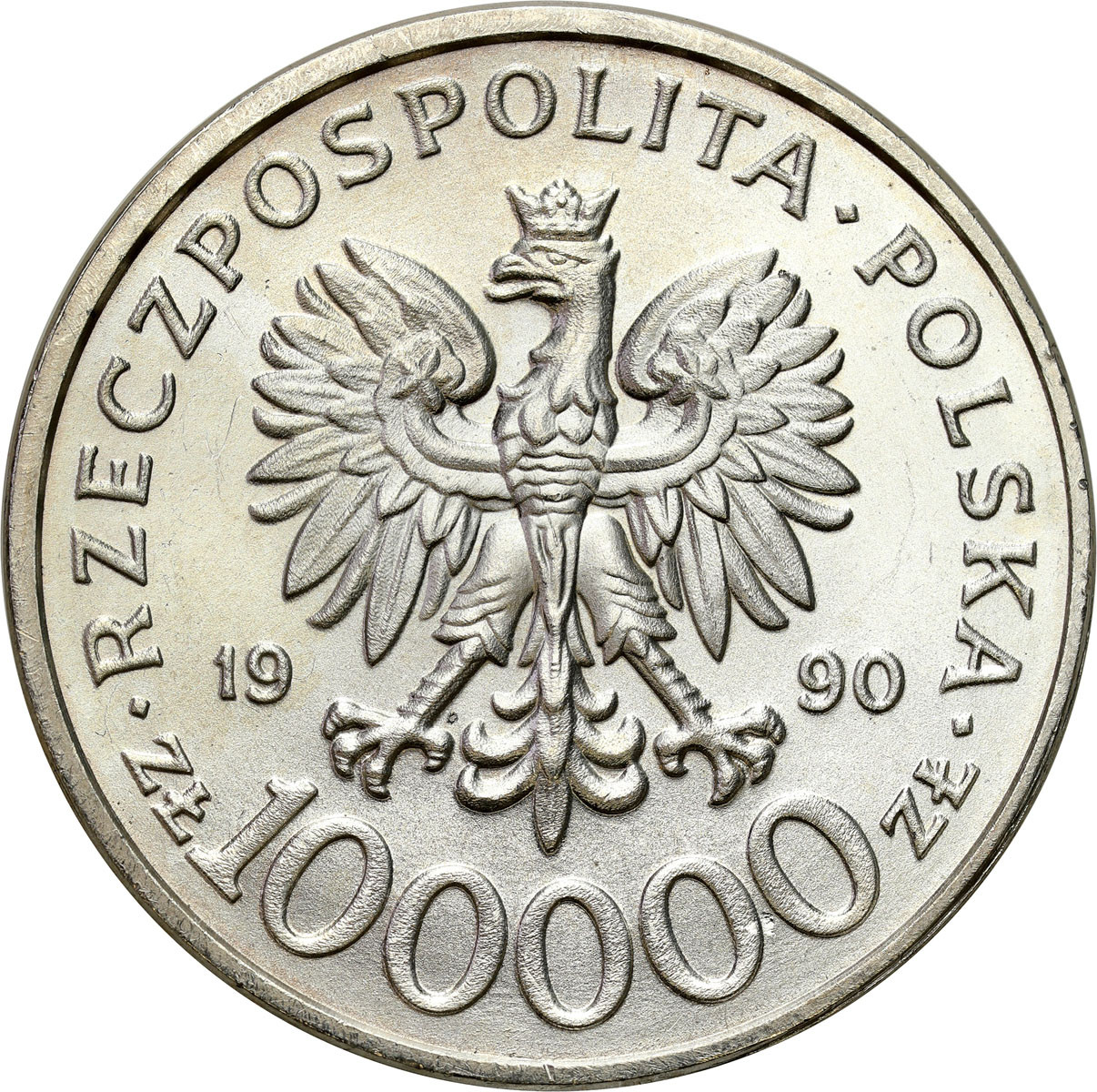 III RP. 100 000 złotych 1990 Solidarność typ C - RZADKIE